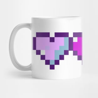 Purple Row of Hearts Pixel Art Mug